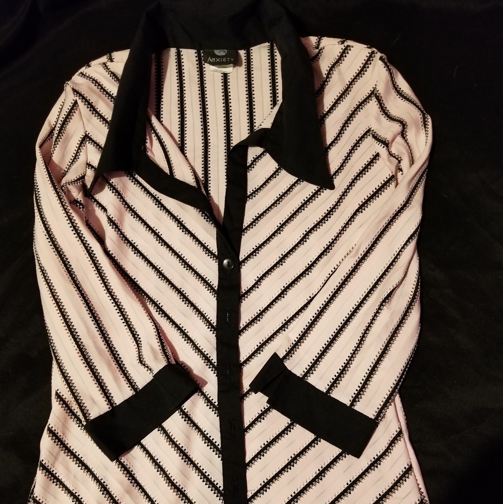 Black and light pink top